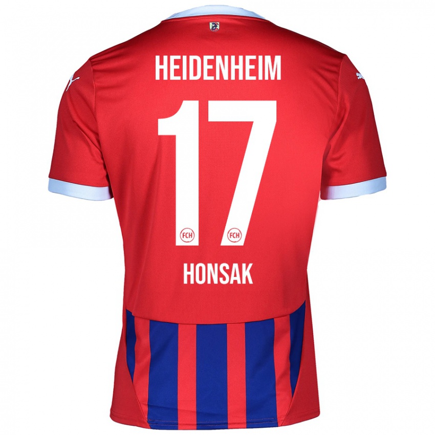 Børn Mathias Honsak #17 Rød Blå Hjemmebane Spillertrøjer 2024/25 Trøje T-Shirt