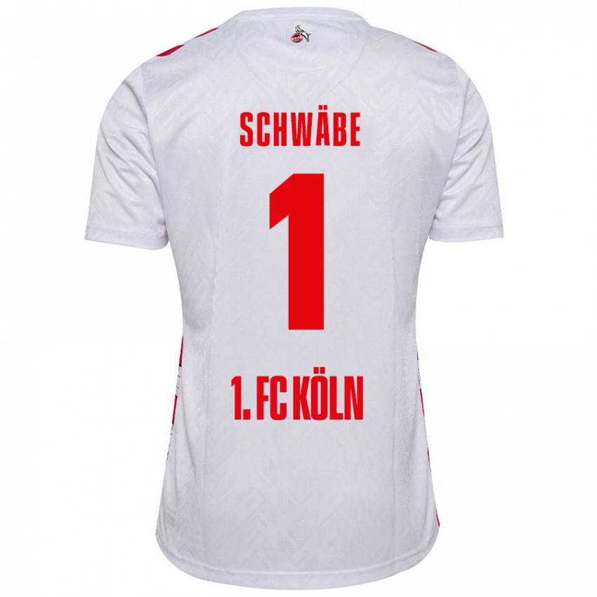 Børn Marvin Schwäbe #1 Hvid Rød Hjemmebane Spillertrøjer 2024/25 Trøje T-Shirt