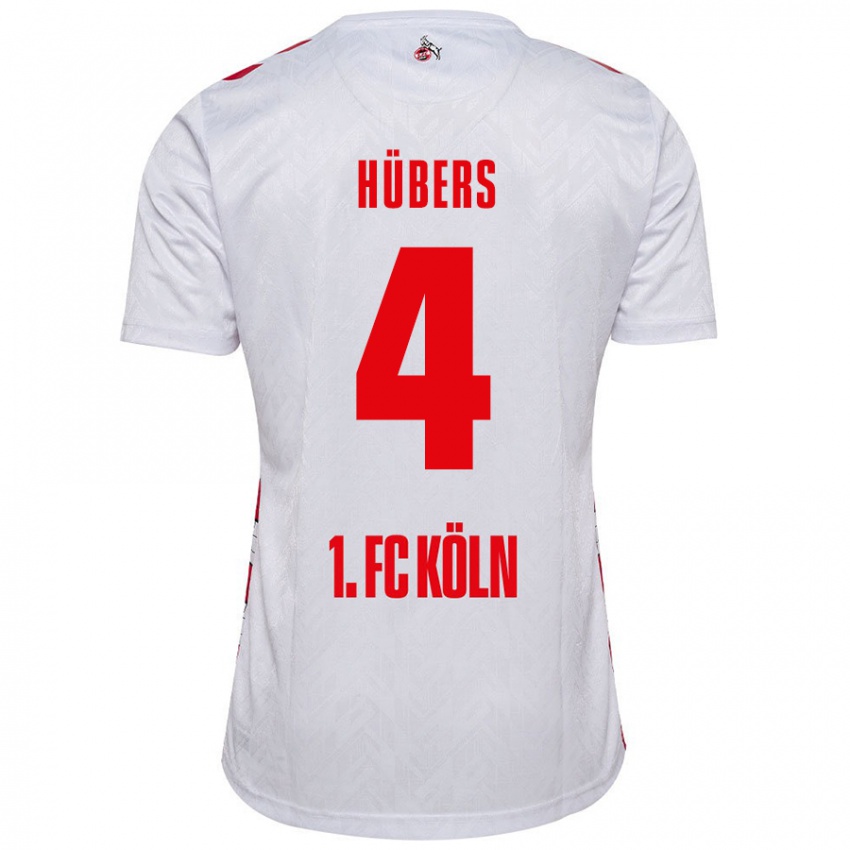 Børn Timo Hübers #4 Hvid Rød Hjemmebane Spillertrøjer 2024/25 Trøje T-Shirt