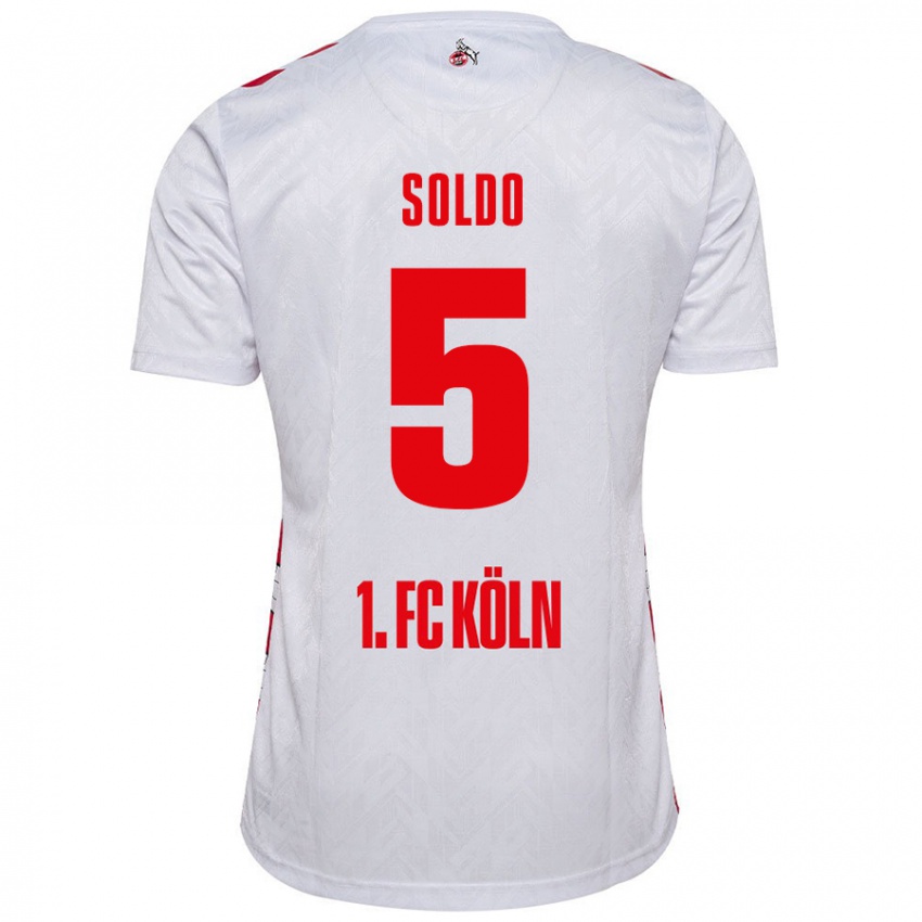 Børn Nikola Soldo #5 Hvid Rød Hjemmebane Spillertrøjer 2024/25 Trøje T-Shirt