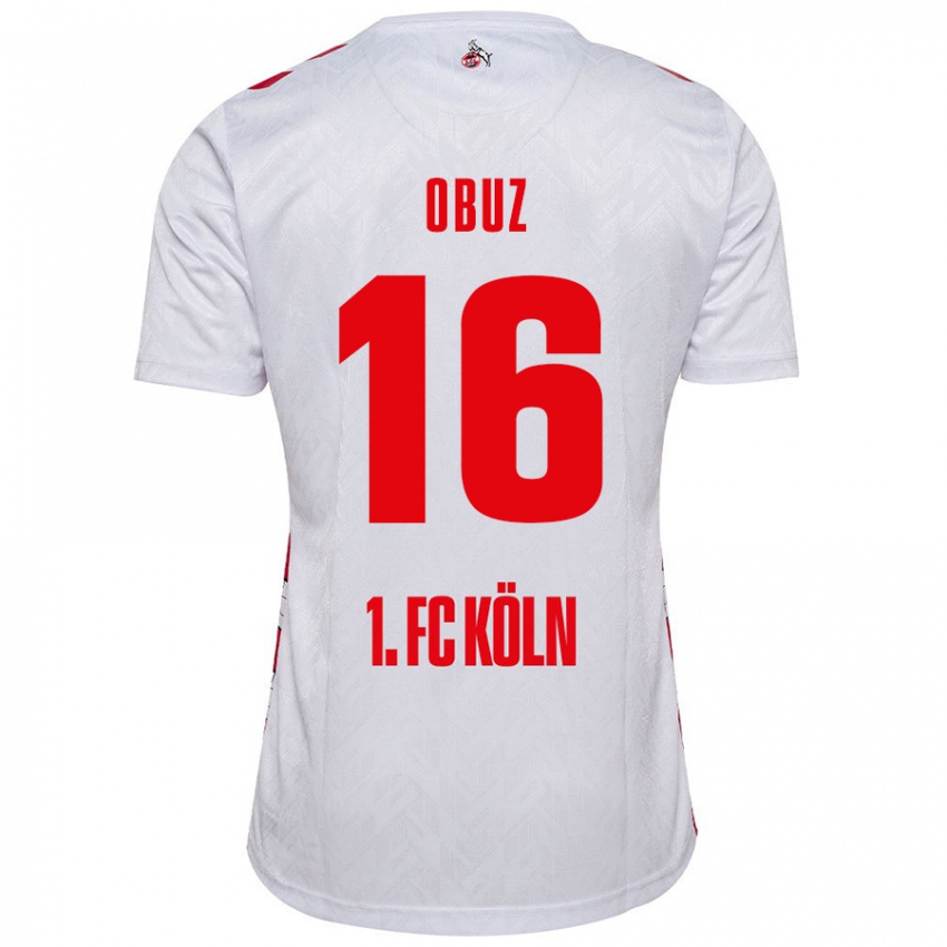 Børn Marvin Obuz #16 Hvid Rød Hjemmebane Spillertrøjer 2024/25 Trøje T-Shirt