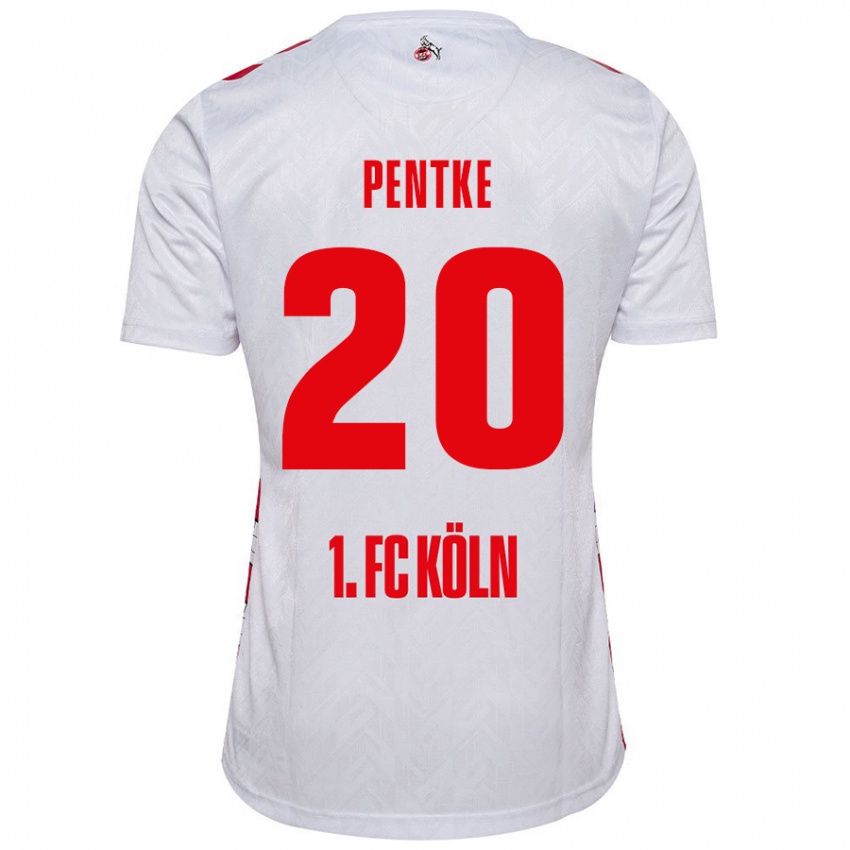 Børn Philipp Pentke #20 Hvid Rød Hjemmebane Spillertrøjer 2024/25 Trøje T-Shirt