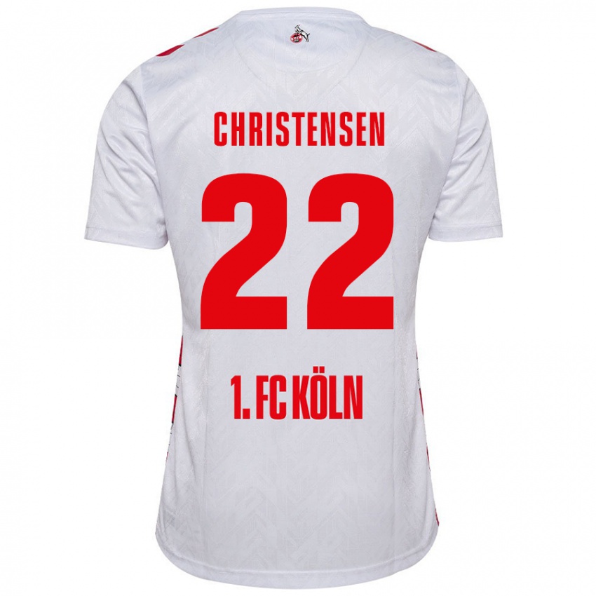 Børn Jacob Christensen #22 Hvid Rød Hjemmebane Spillertrøjer 2024/25 Trøje T-Shirt