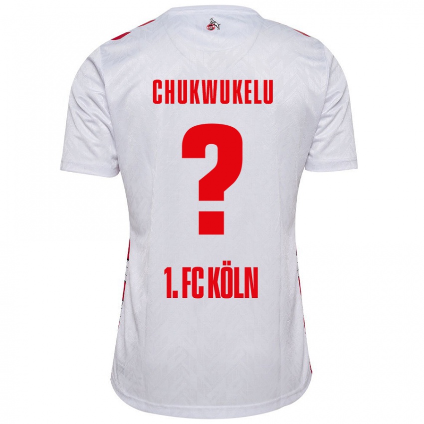 Børn Chinedu Chukwukelu #0 Hvid Rød Hjemmebane Spillertrøjer 2024/25 Trøje T-Shirt