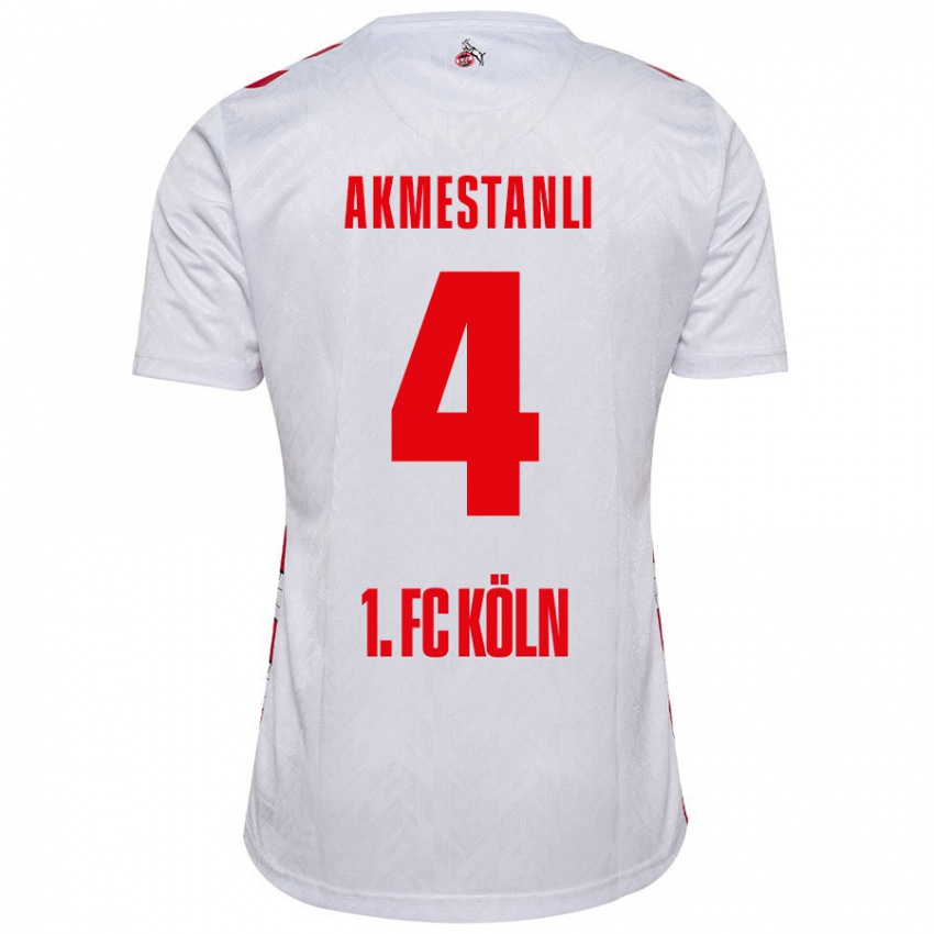 Børn Teoman Akmestanli #4 Hvid Rød Hjemmebane Spillertrøjer 2024/25 Trøje T-Shirt