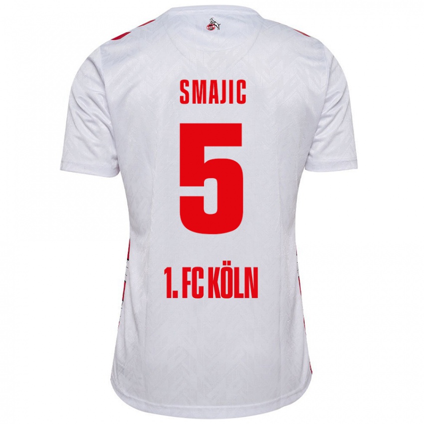 Børn Rijad Smajic #5 Hvid Rød Hjemmebane Spillertrøjer 2024/25 Trøje T-Shirt