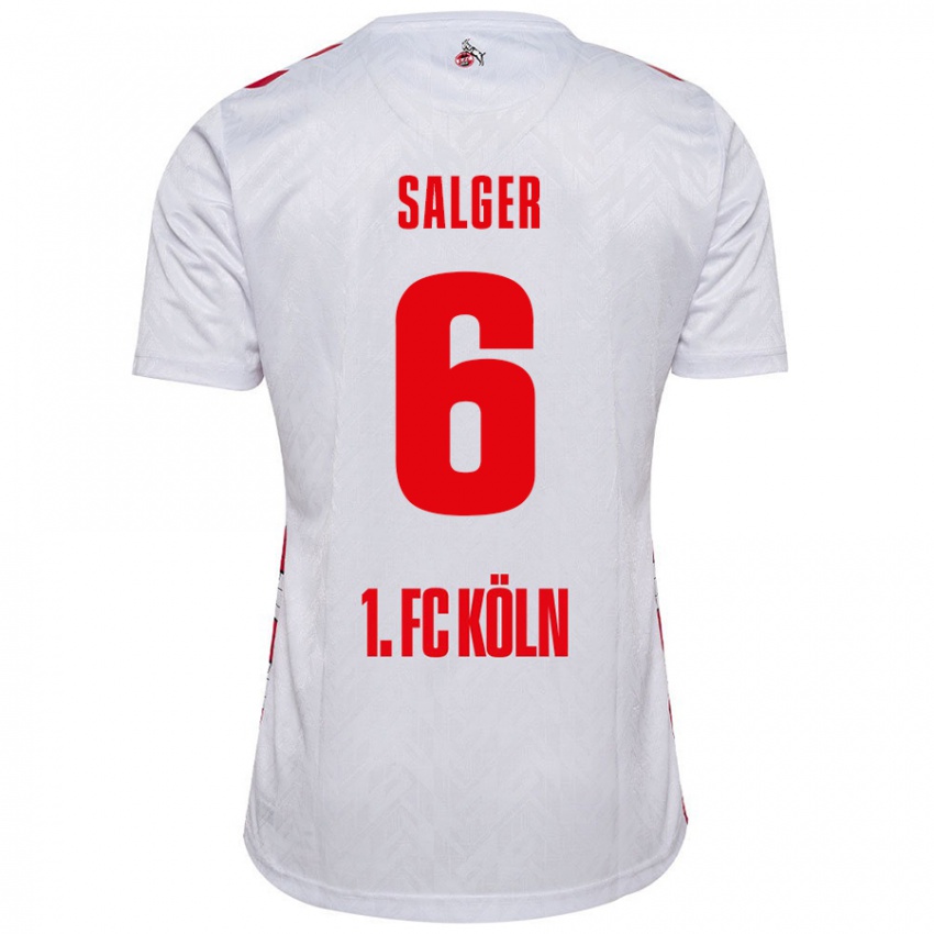 Børn Stephan Salger #6 Hvid Rød Hjemmebane Spillertrøjer 2024/25 Trøje T-Shirt