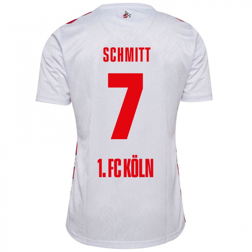 Børn Oliver Schmitt #7 Hvid Rød Hjemmebane Spillertrøjer 2024/25 Trøje T-Shirt