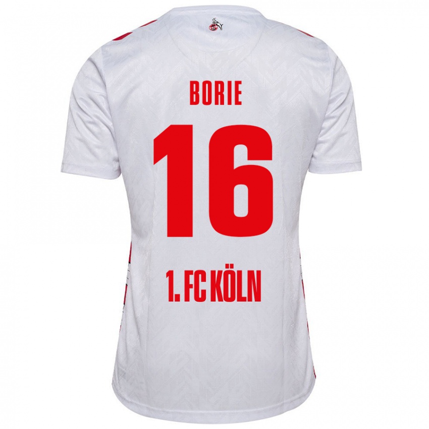 Børn Etienne Borie #16 Hvid Rød Hjemmebane Spillertrøjer 2024/25 Trøje T-Shirt