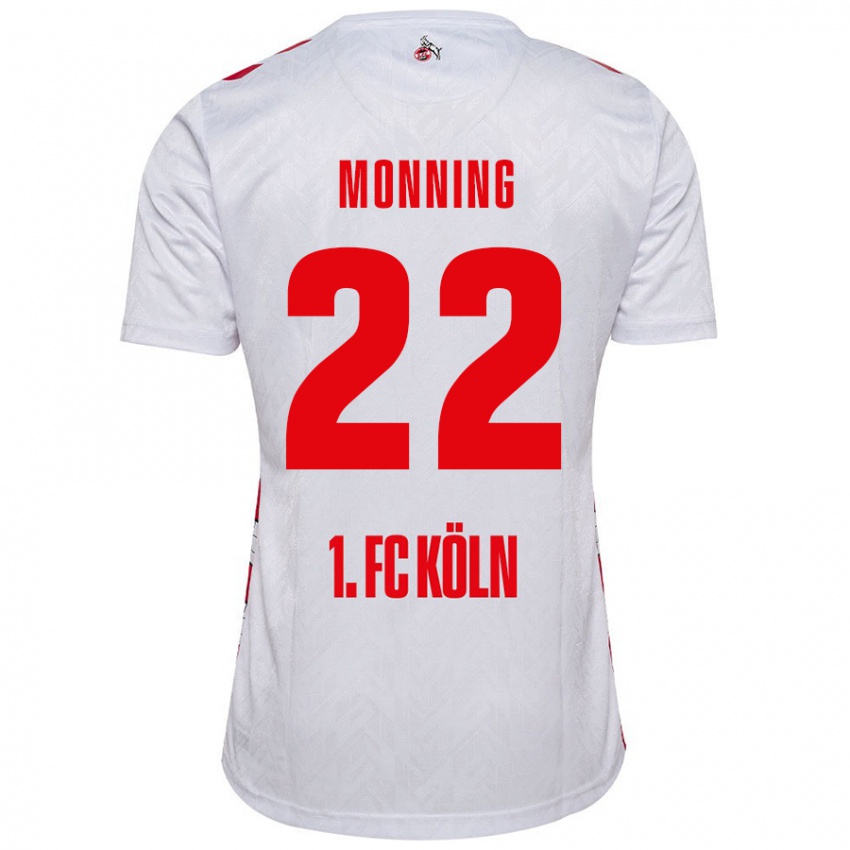 Børn Marlon Monning #22 Hvid Rød Hjemmebane Spillertrøjer 2024/25 Trøje T-Shirt