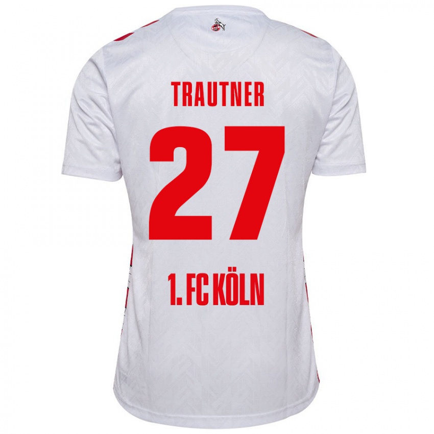 Børn Tobias Trautner #27 Hvid Rød Hjemmebane Spillertrøjer 2024/25 Trøje T-Shirt