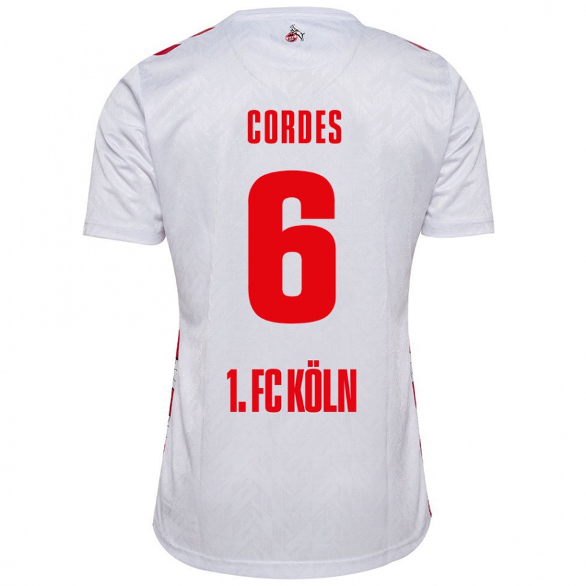 Børn Lotta Cordes #6 Hvid Rød Hjemmebane Spillertrøjer 2024/25 Trøje T-Shirt