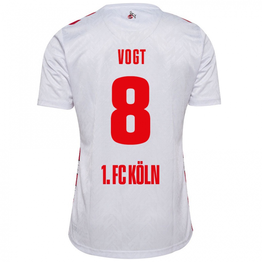 Børn Laura Vogt #8 Hvid Rød Hjemmebane Spillertrøjer 2024/25 Trøje T-Shirt