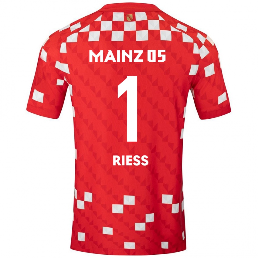 Børn Lasse Rieß #1 Hvid Rød Hjemmebane Spillertrøjer 2024/25 Trøje T-Shirt