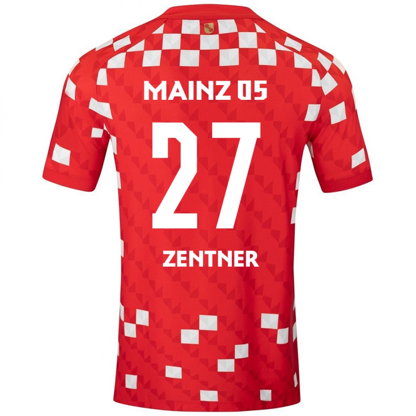 Børn Robin Zentner #27 Hvid Rød Hjemmebane Spillertrøjer 2024/25 Trøje T-Shirt