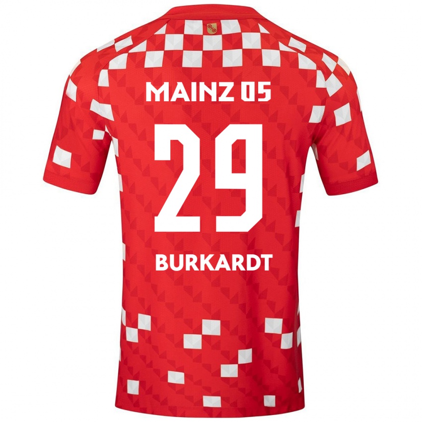 Børn Jonathan Burkardt #29 Hvid Rød Hjemmebane Spillertrøjer 2024/25 Trøje T-Shirt