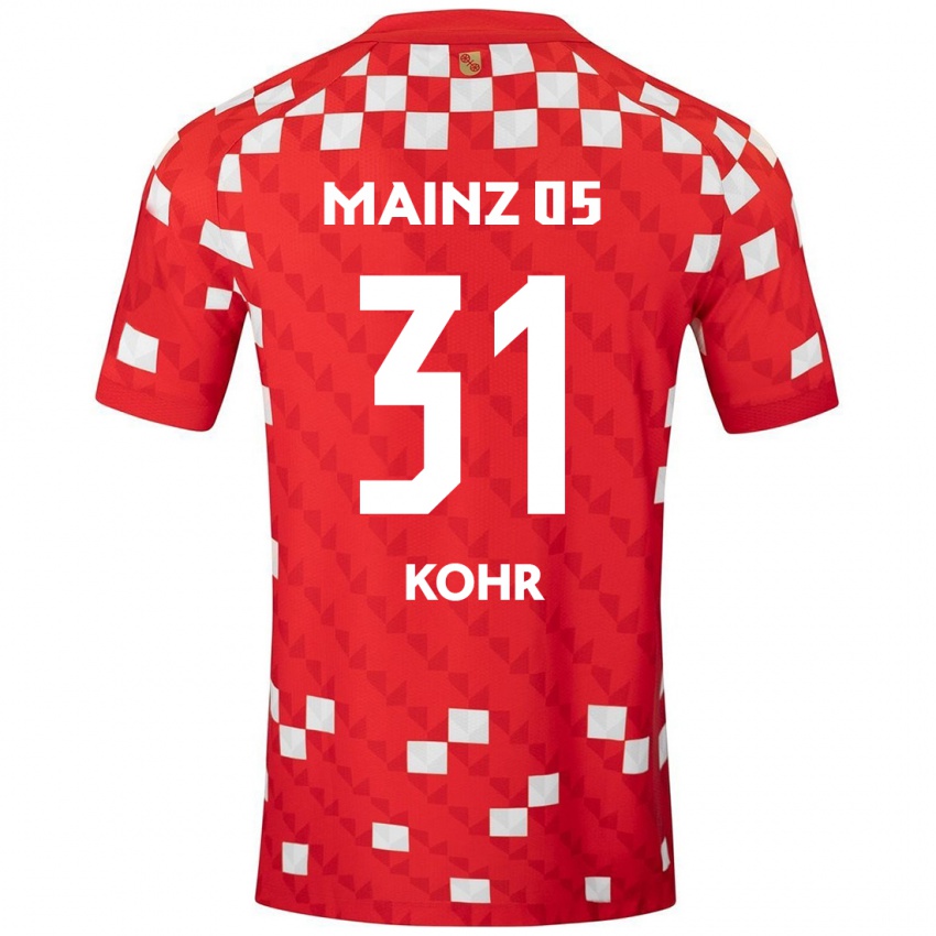 Børn Dominik Kohr #31 Hvid Rød Hjemmebane Spillertrøjer 2024/25 Trøje T-Shirt