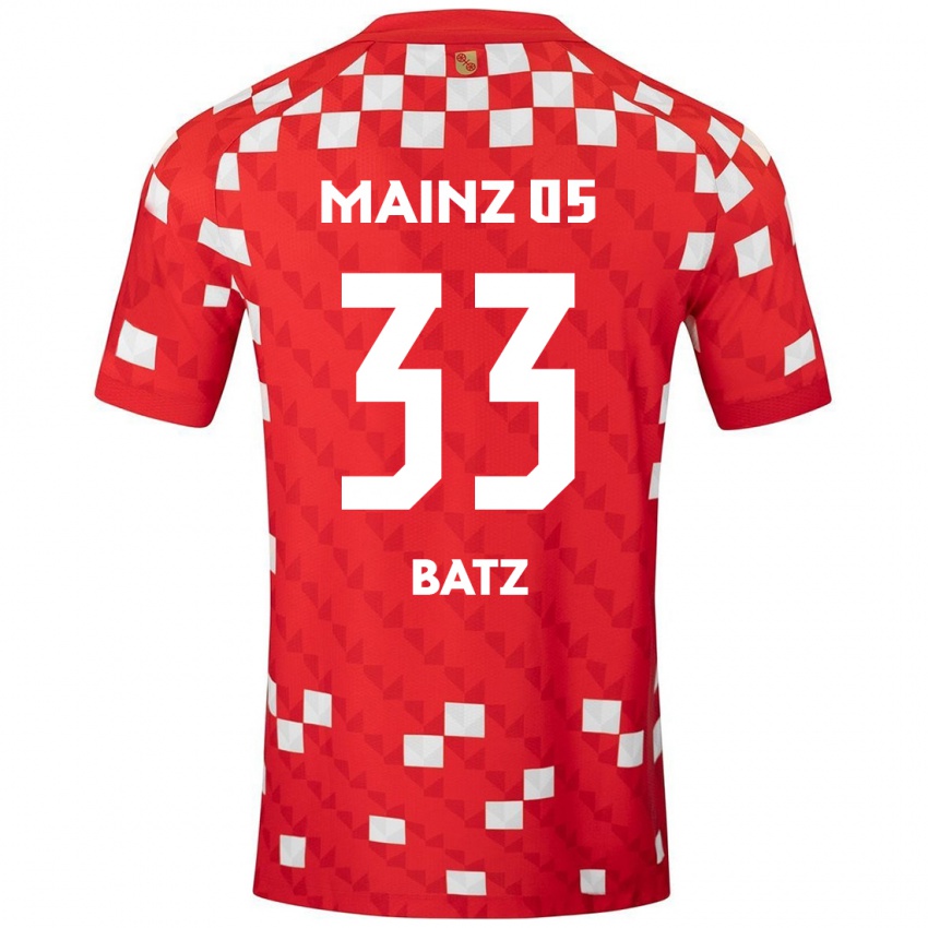 Børn Daniel Batz #33 Hvid Rød Hjemmebane Spillertrøjer 2024/25 Trøje T-Shirt