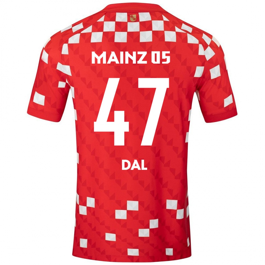 Børn Maxim Dal #47 Hvid Rød Hjemmebane Spillertrøjer 2024/25 Trøje T-Shirt