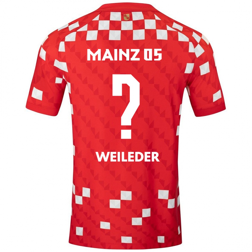 Børn Tobias Weileder #0 Hvid Rød Hjemmebane Spillertrøjer 2024/25 Trøje T-Shirt