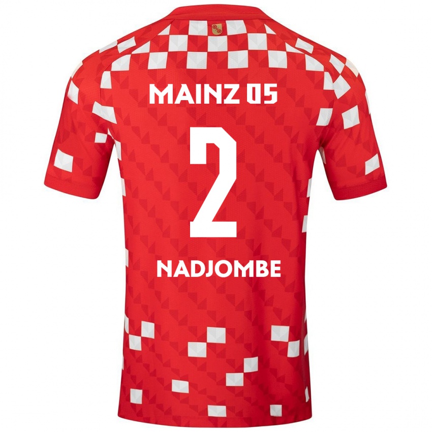 Børn Jean-Marie Nadjombe #2 Hvid Rød Hjemmebane Spillertrøjer 2024/25 Trøje T-Shirt