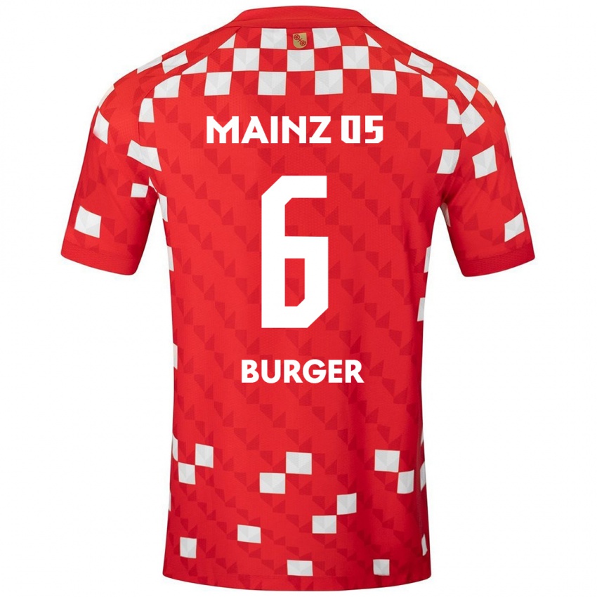 Børn Korbinian Burger #6 Hvid Rød Hjemmebane Spillertrøjer 2024/25 Trøje T-Shirt