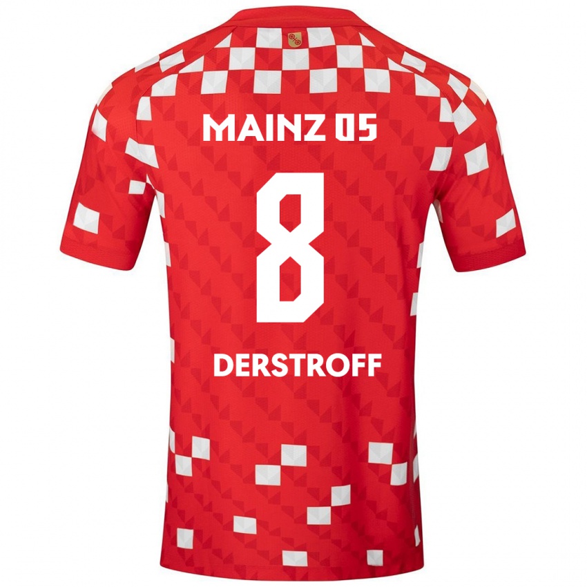 Børn Julian-Maurice Derstroff #8 Hvid Rød Hjemmebane Spillertrøjer 2024/25 Trøje T-Shirt