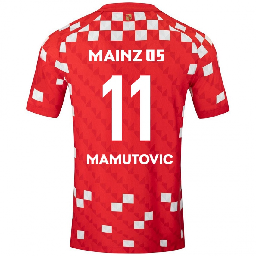 Børn David Mamutovic #11 Hvid Rød Hjemmebane Spillertrøjer 2024/25 Trøje T-Shirt