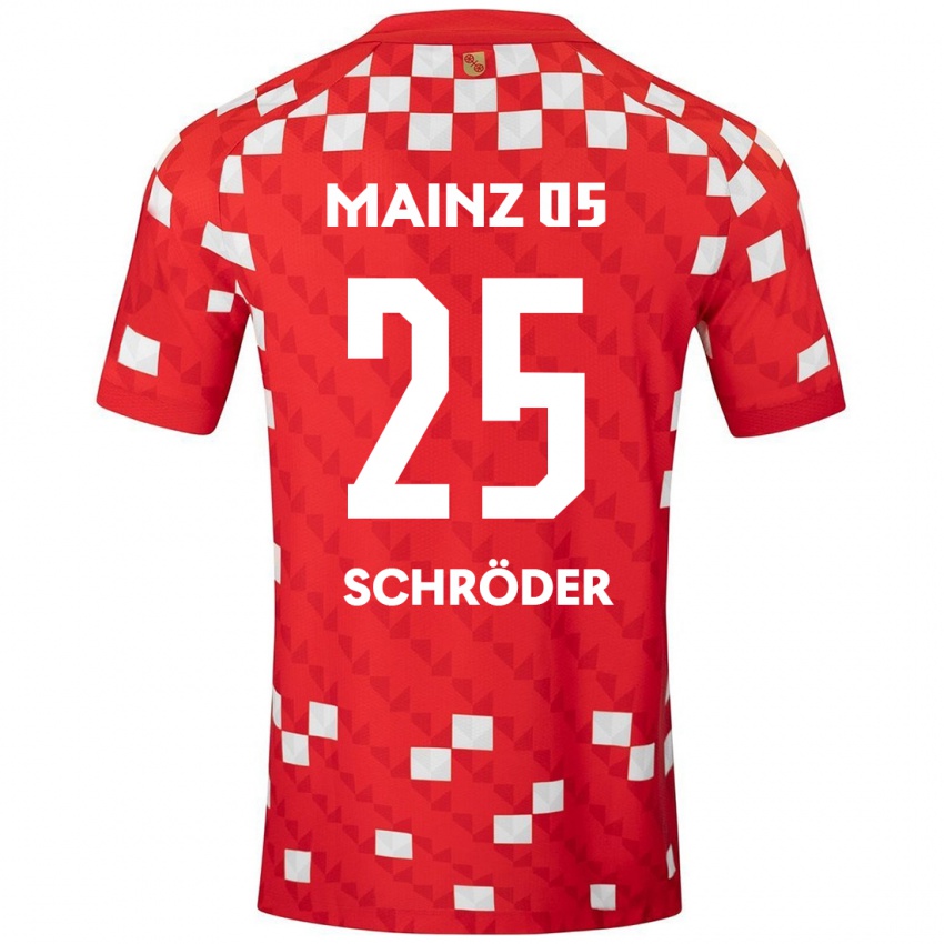 Børn Maxim Schröder #25 Hvid Rød Hjemmebane Spillertrøjer 2024/25 Trøje T-Shirt