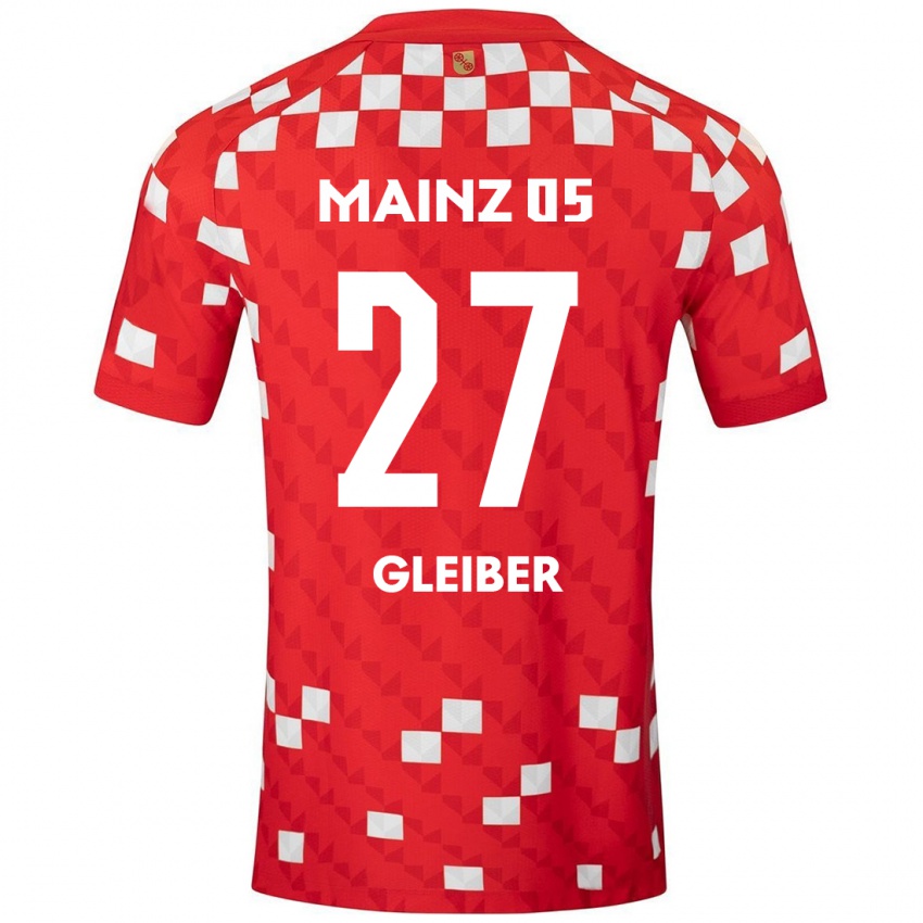 Børn Daniel Gleiber #27 Hvid Rød Hjemmebane Spillertrøjer 2024/25 Trøje T-Shirt