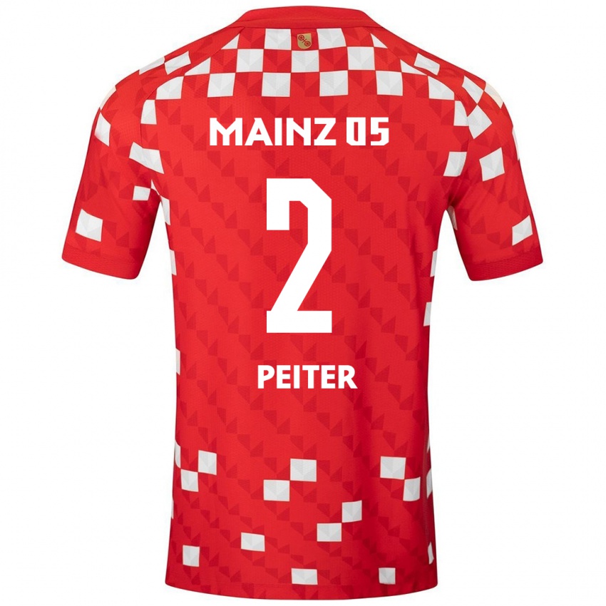 Børn Chiara Peiter #2 Hvid Rød Hjemmebane Spillertrøjer 2024/25 Trøje T-Shirt