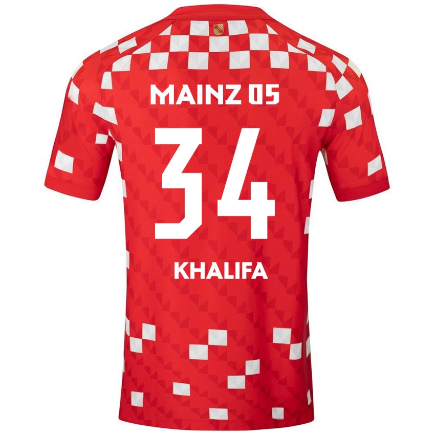 Børn Sarah Khalifa #34 Hvid Rød Hjemmebane Spillertrøjer 2024/25 Trøje T-Shirt