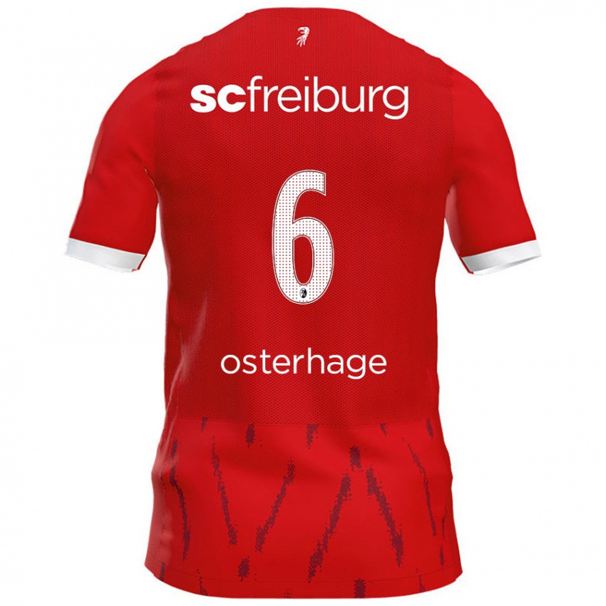 Børn Patrick Osterhage #6 Rød Hjemmebane Spillertrøjer 2024/25 Trøje T-Shirt