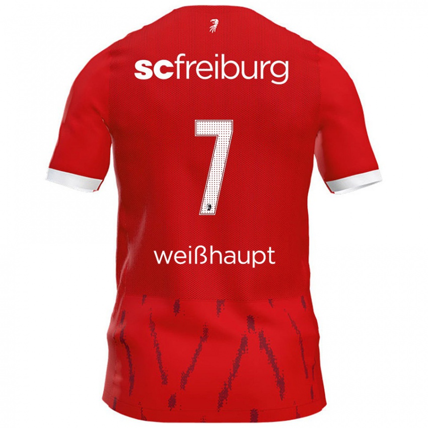 Børn Noah Weißhaupt #7 Rød Hjemmebane Spillertrøjer 2024/25 Trøje T-Shirt