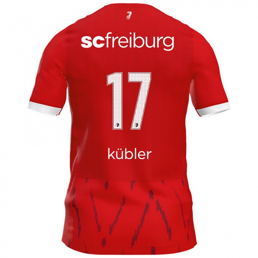 Børn Lukas Kübler #17 Rød Hjemmebane Spillertrøjer 2024/25 Trøje T-Shirt