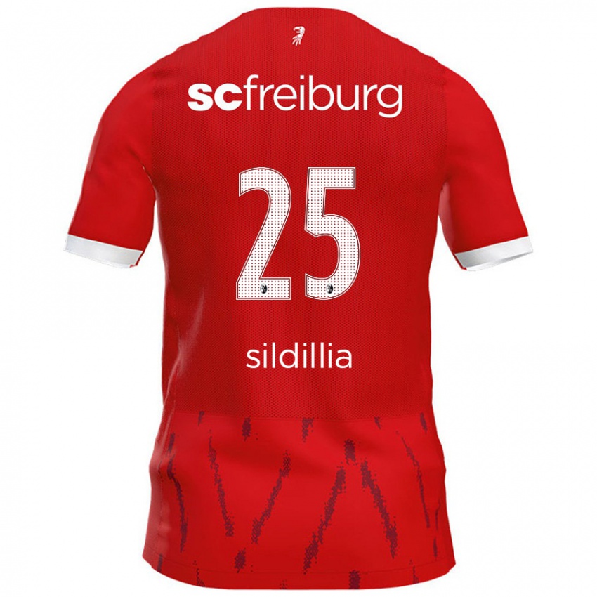 Børn Kiliann Sildillia #25 Rød Hjemmebane Spillertrøjer 2024/25 Trøje T-Shirt