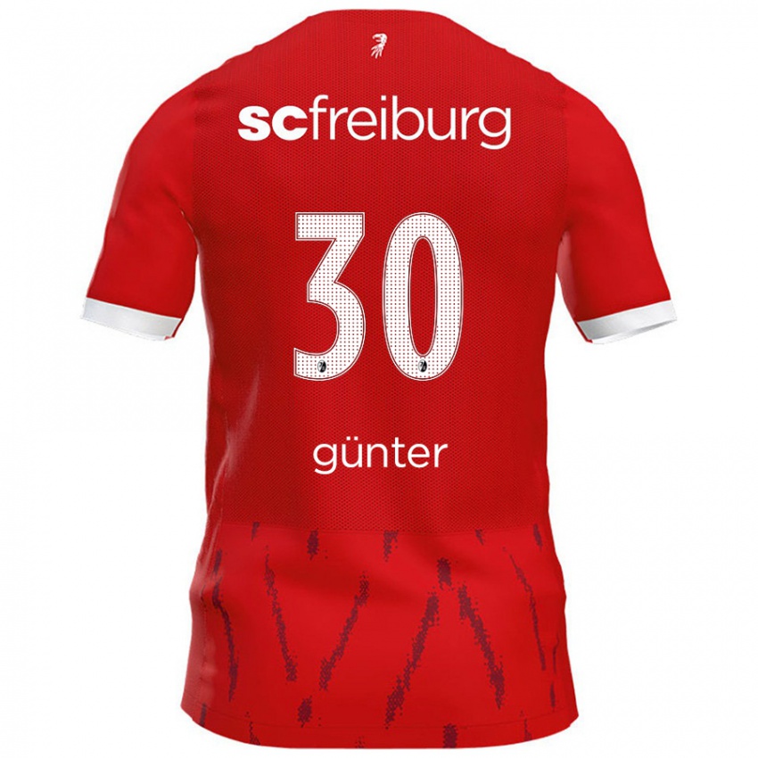 Børn Christian Günter #30 Rød Hjemmebane Spillertrøjer 2024/25 Trøje T-Shirt