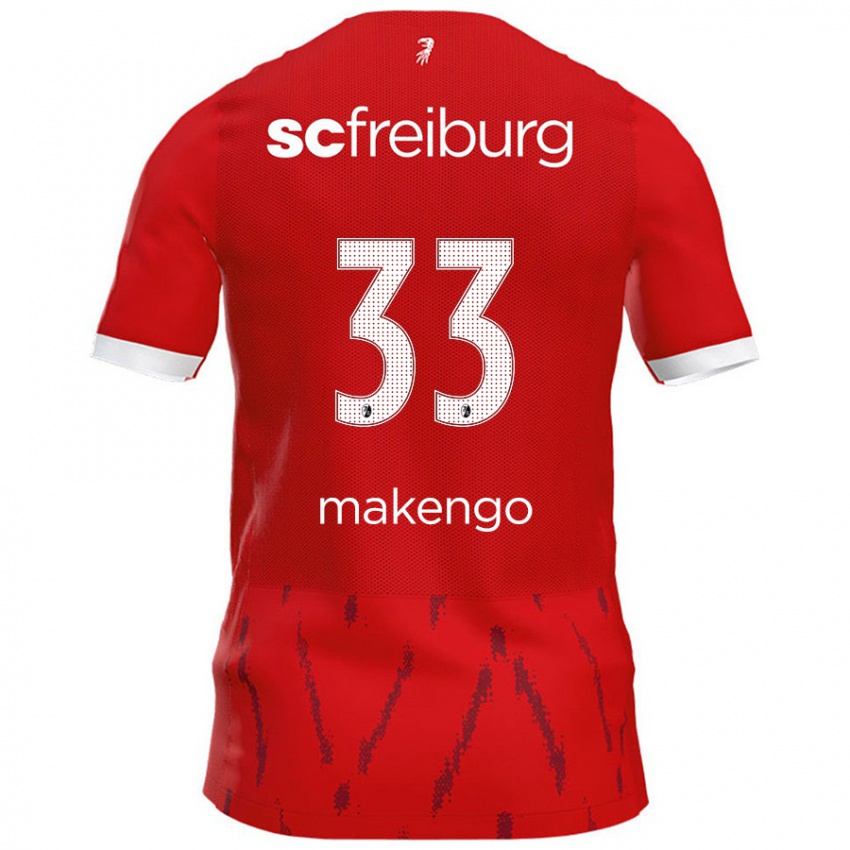 Børn Jordy Makengo #33 Rød Hjemmebane Spillertrøjer 2024/25 Trøje T-Shirt