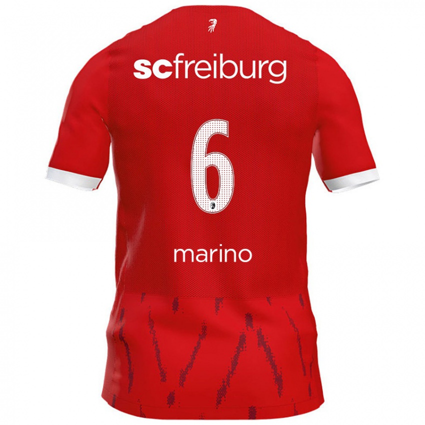 Børn Luca Marino #6 Rød Hjemmebane Spillertrøjer 2024/25 Trøje T-Shirt