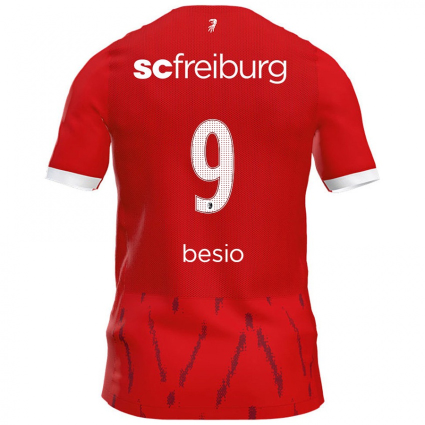 Børn Alessio Besio #9 Rød Hjemmebane Spillertrøjer 2024/25 Trøje T-Shirt