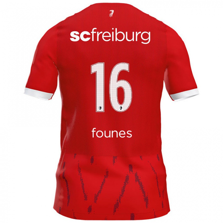 Børn Kevin Founes #16 Rød Hjemmebane Spillertrøjer 2024/25 Trøje T-Shirt