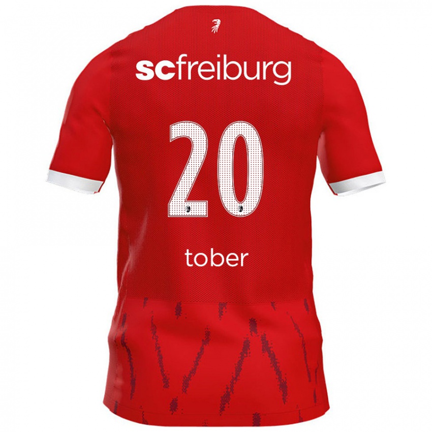 Børn Louis Tober #20 Rød Hjemmebane Spillertrøjer 2024/25 Trøje T-Shirt