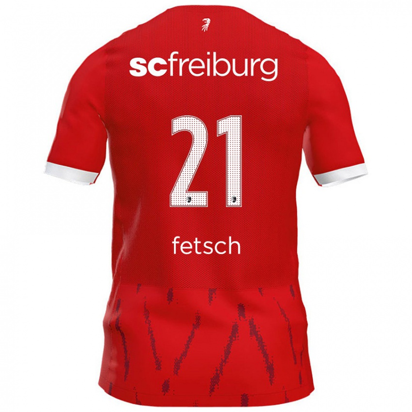 Børn Mathias Fetsch #21 Rød Hjemmebane Spillertrøjer 2024/25 Trøje T-Shirt