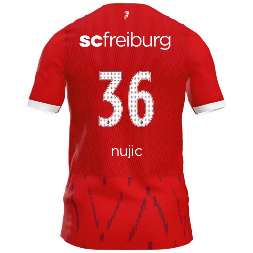 Børn Luka Nujic #36 Rød Hjemmebane Spillertrøjer 2024/25 Trøje T-Shirt