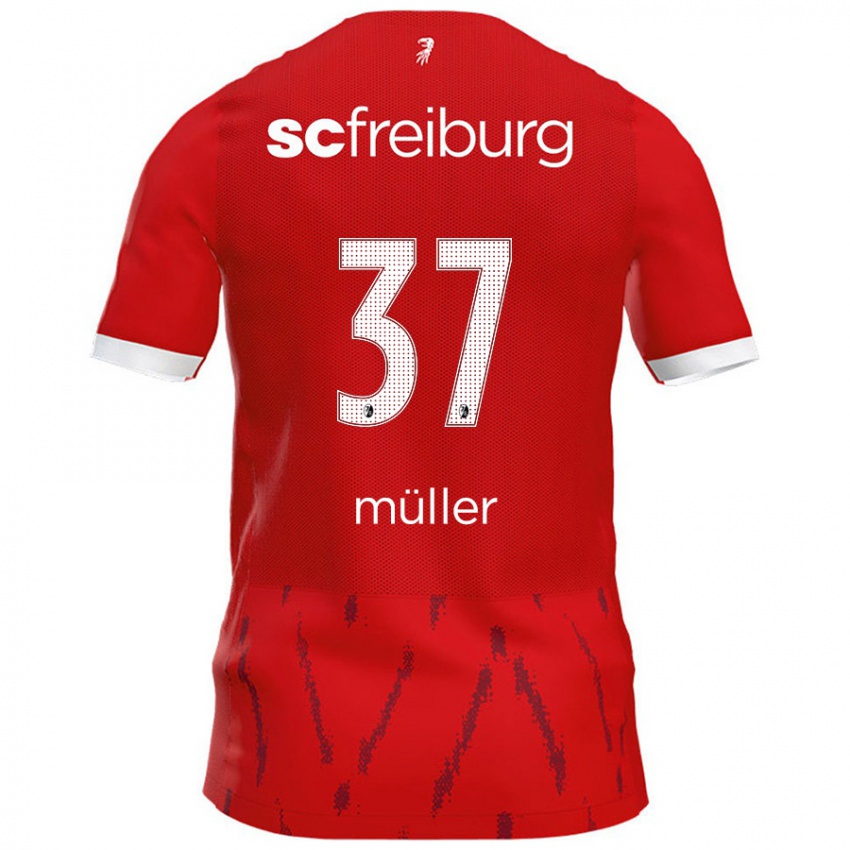 Børn Ruben Müller #37 Rød Hjemmebane Spillertrøjer 2024/25 Trøje T-Shirt