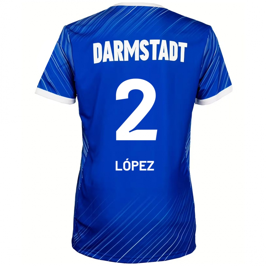 Børn Sergio López #2 Blå Hvid Hjemmebane Spillertrøjer 2024/25 Trøje T-Shirt