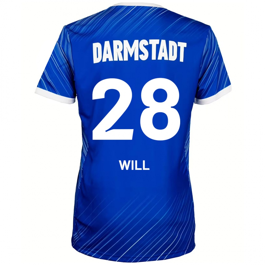 Børn Paul Will #28 Blå Hvid Hjemmebane Spillertrøjer 2024/25 Trøje T-Shirt