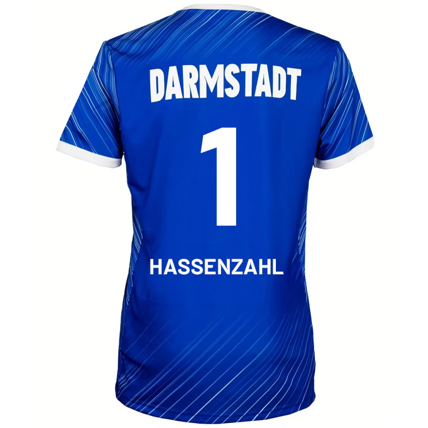 Børn Leon Hassenzahl #1 Blå Hvid Hjemmebane Spillertrøjer 2024/25 Trøje T-Shirt