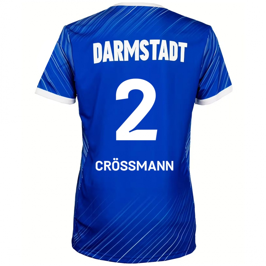 Børn Elias Crößmann #2 Blå Hvid Hjemmebane Spillertrøjer 2024/25 Trøje T-Shirt