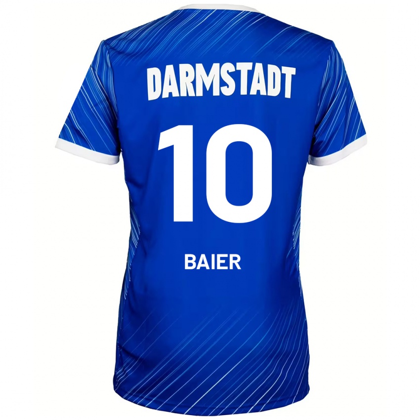 Børn Nico Baier #10 Blå Hvid Hjemmebane Spillertrøjer 2024/25 Trøje T-Shirt